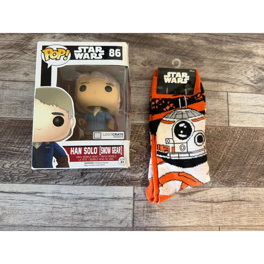 Star‎ Wars Funko Pop 86 Han Solo Snow Gear BB8 Socks Gift Set